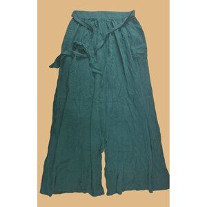 L Love Green Rayon Palazzo Wide-Leg Pants Medium NWT NEW